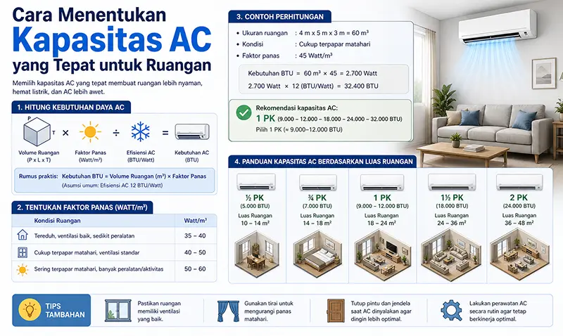 Cara Menentukan Kapasitas AC yang Tepat untuk Ruangan
