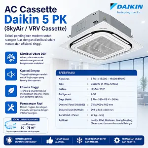 AC Cassette Daikin 5 PK (SkyAir / VRV Cassette)